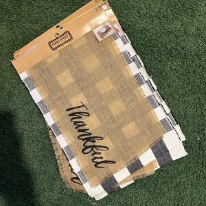 5 pack - Thankful Plaid placemats - Black and Tan